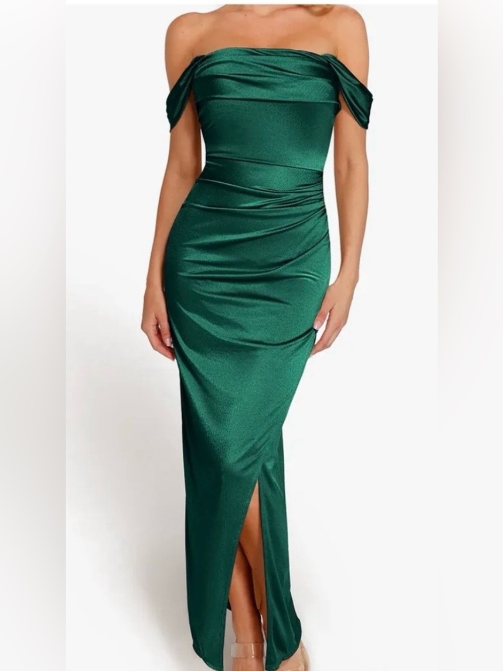Shapewear Off
Shoulder Shine Ruched
Sculpting Maxi Dress